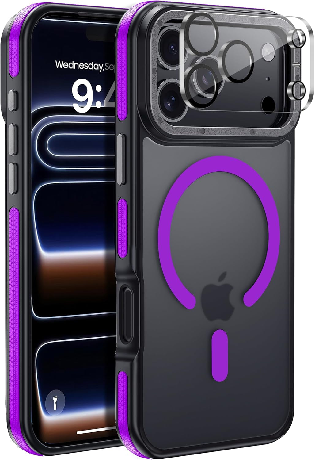 For Iphone 17 Pro Max Case with Camera Lens Protector[10Ft Military-Grade Protection] Compatible with Fit Magsafe Shockproof Slim Thin Cover Case for Iphone 17 Pro Max 6.9 Inch, Orange Bumper