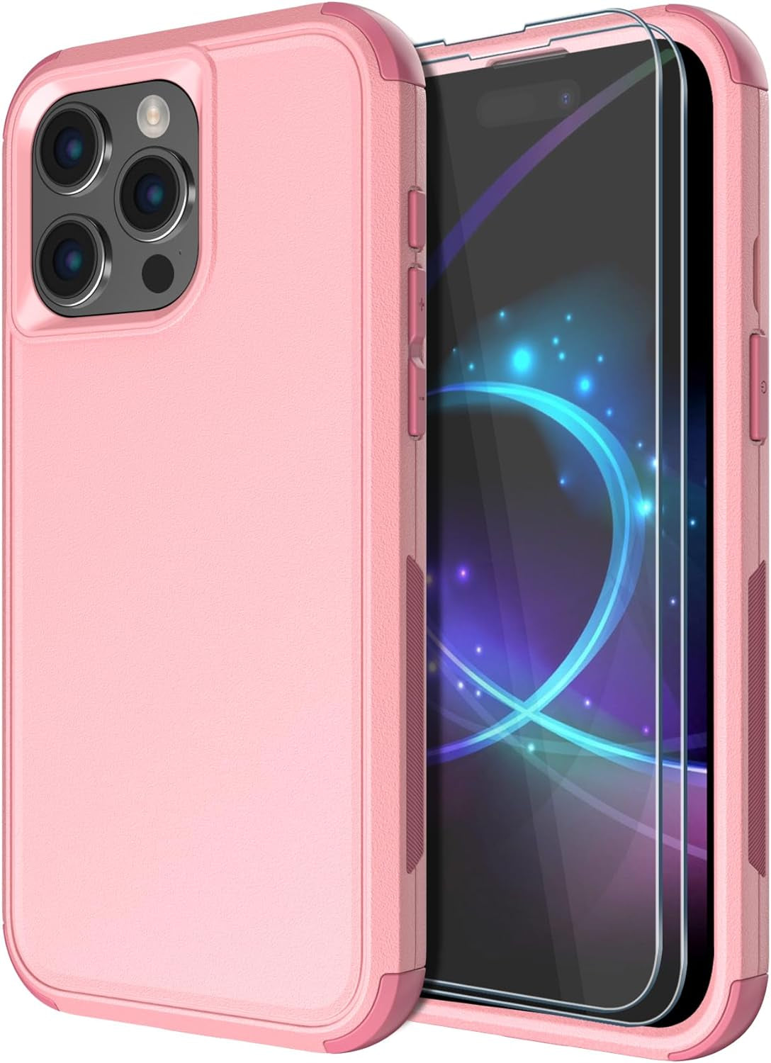 Diverbox for Iphone 15 Pro Case [Tempered Glass Screen Protector] [Shockproof] [Dropproof] Heavy Duty Protection Phone Case Cover for Apple Iphone 15 Pro 6.1 Inch (Black-2In1)  Diverbox   