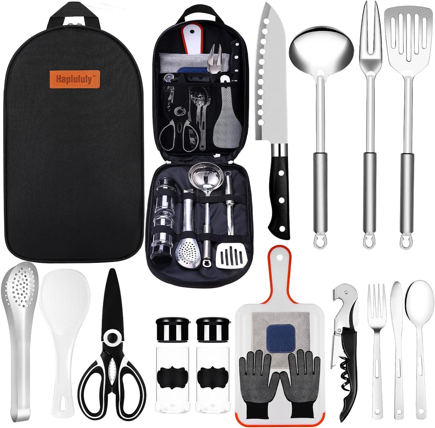 Camping Essentials Camping Accessories Gear Must Haves Camper Tent Camping Kitchen Rv Cooking Set Camping Cooking Utensils Set Supplies Gadgets Outdoor Stove Portable Picnic Gifts BBQ Stuff