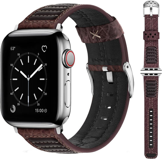 Fullmosa Café Racer Leather Apple Watch Band 49Mm 45Mm 44Mm 42Mm 41Mm 40Mm 38Mm Genuine Iwatch Bands for Men/Women Easily Upgrade Your Apple Watch with Premium Smart Watch Bands