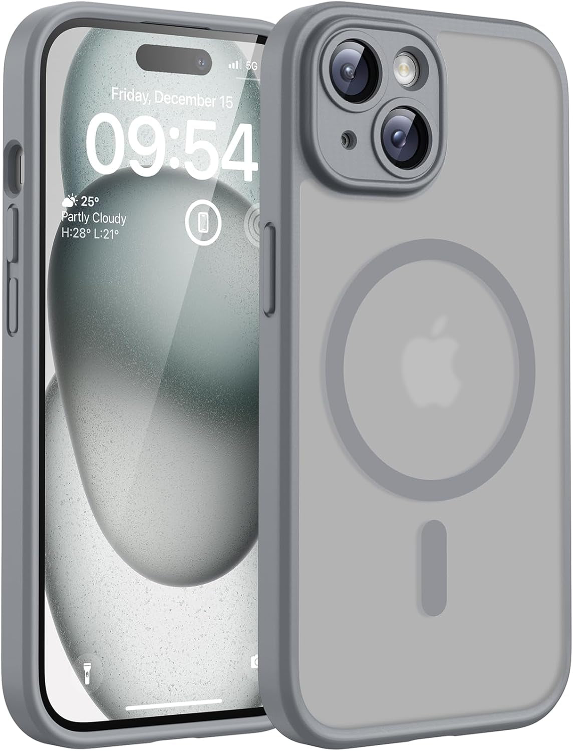 TOCOL for Iphone 17 Pro Case, Compatible with Magsafe, Full Camera Protection, Built-In Magnetic Ring, Drop Protection, Translucent Matte Phone Case for Iphone 17 Pro 6.3 Inch (Black)