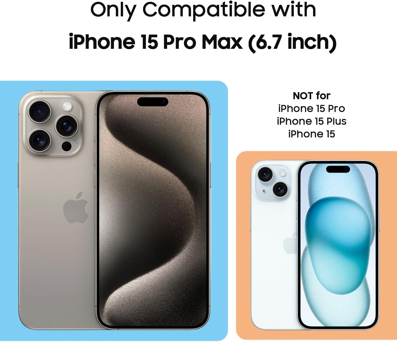 MAKAVO Magnetic for Iphone 15 Pro Max Case, Compatible with Magsafe, Built-In Camera Lens Protector, Logo View, Military Grade Drop Proof Phone Cover, Black  MAKAVO   