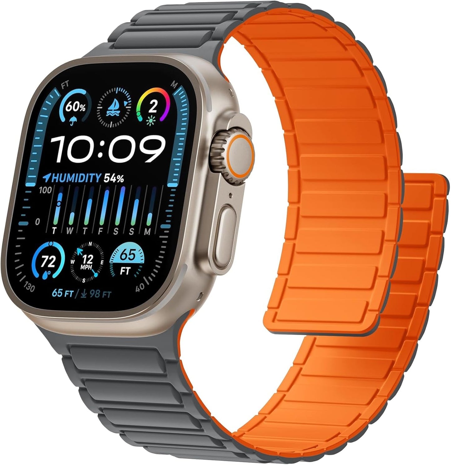 Easuny Silicone Magnetic Watch Band Compatible with Apple Watch 49Mm 45Mm 44Mm 42Mm 41Mm 40Mm 38Mm Bands for Men Women, Sport Solo Loop for Iwatch Series 9 8 7 6 5 4 3 2 1 SE Ultra 2 Ultra 1