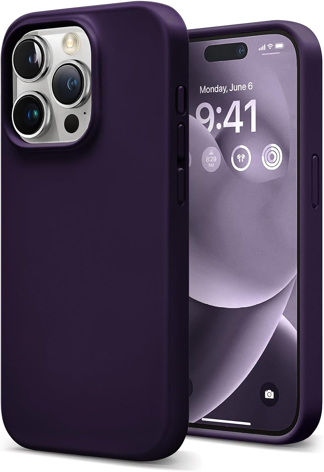 Coolfrog for Iphone 15 Pro Case, Compatible with Magsafe, 6.1" Silicone Shockproof Military-Grade Protection, Magnetic Phone Case for Men Women, Clove Purple  CoolFrog Dark Purple  