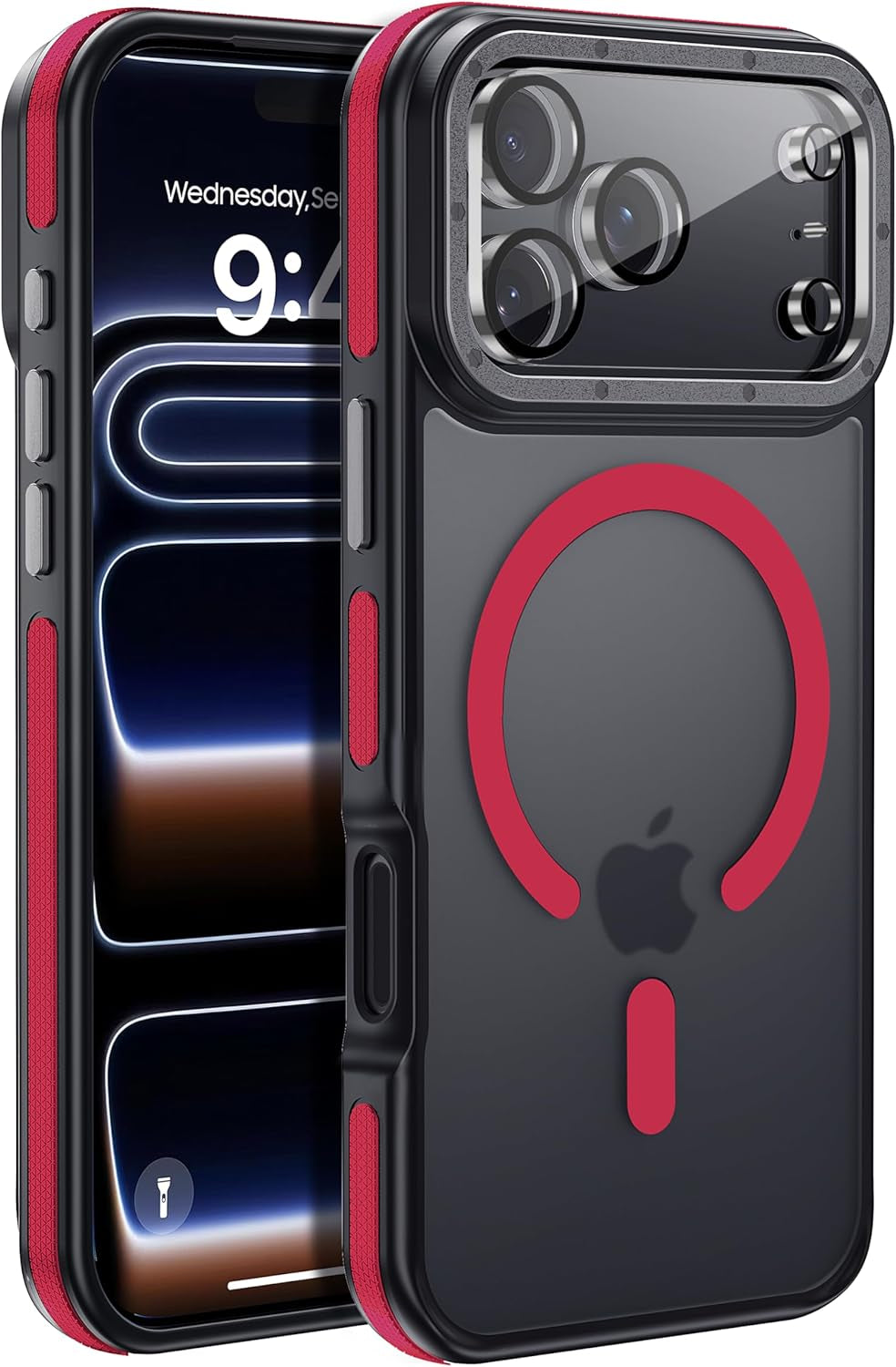 For Iphone 17 Pro Max Case with Camera Lens Protector[10Ft Military-Grade Protection] Compatible with Fit Magsafe Shockproof Slim Thin Cover Case for Iphone 17 Pro Max 6.9 Inch, Orange Bumper