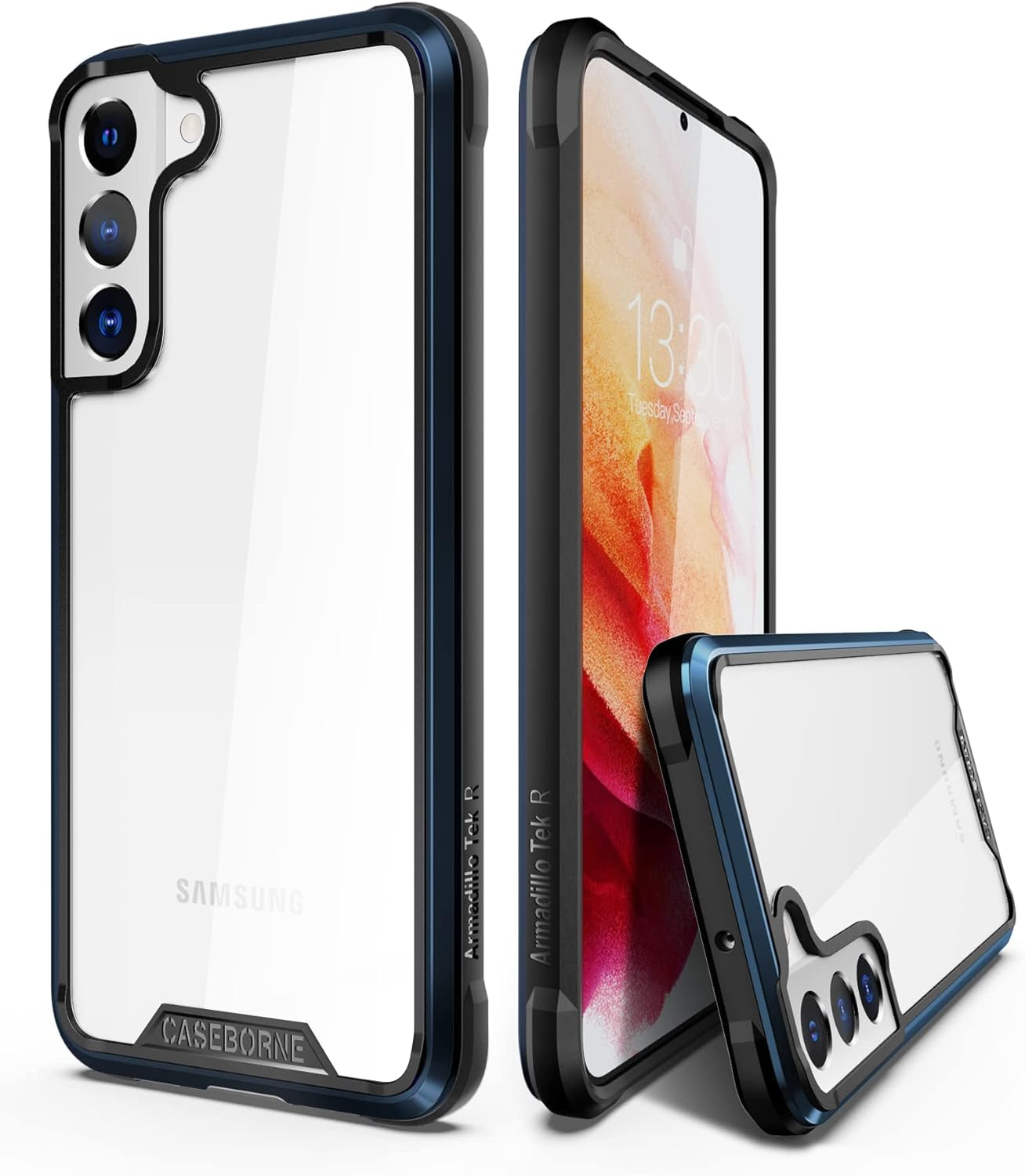 Caseborne R Compatible with Samsung Galaxy S22+Plus 5G Case - Shockproof Protective Clear, Military Grade 12Ft Drop Tested, Durable Aluminum Frame, Anti-Yellowing Technology - Black