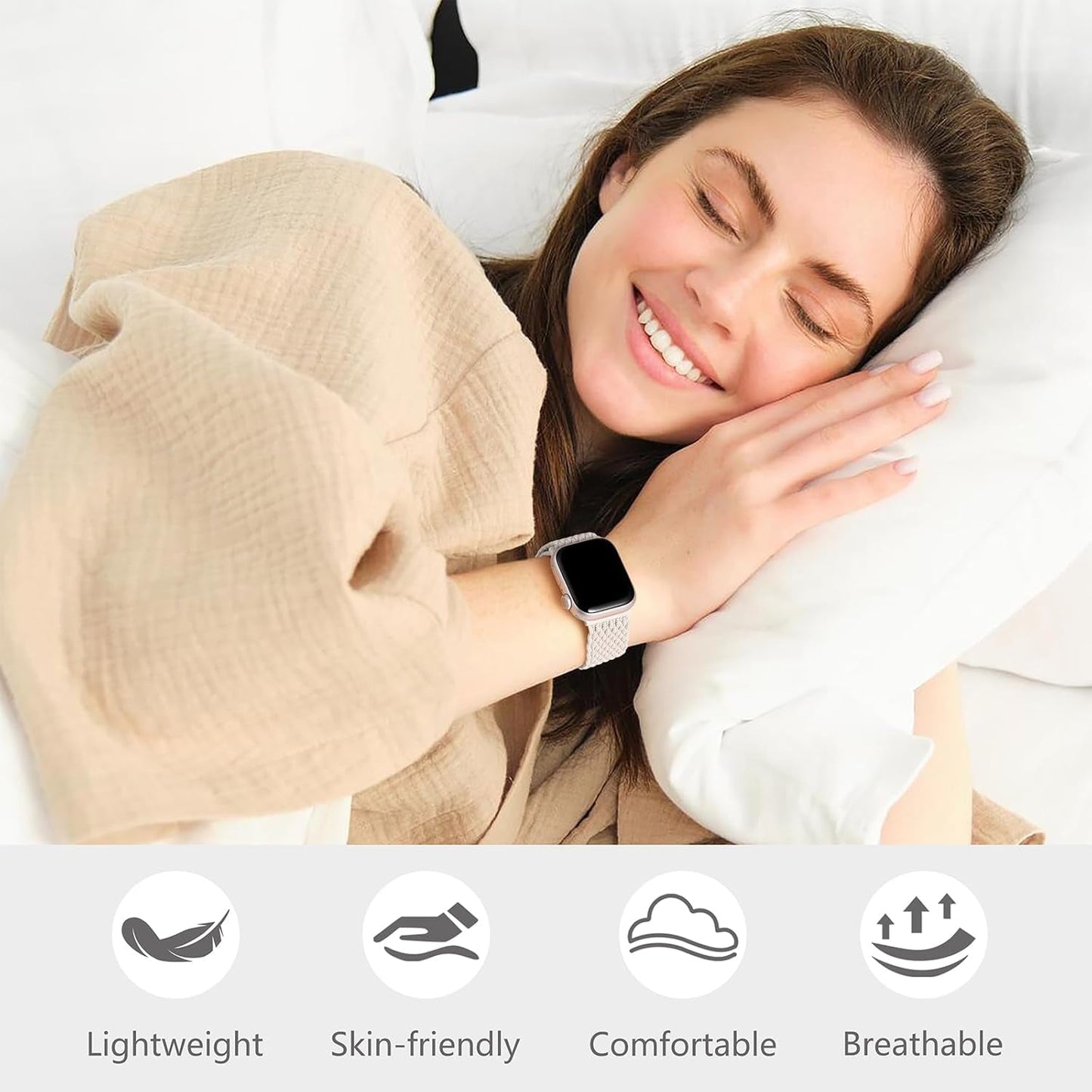 6 Pack Braided Stretchy Bands Compatible with Apple Watch Band 38Mm 40Mm 41Mm 42Mm 44Mm 45Mm 49Mm Women Men, Adjustable Soft Nylon Strap for Iwatch Series 9 8 7 6 5 4 3 2 1 SE Ultra/Ultra 2