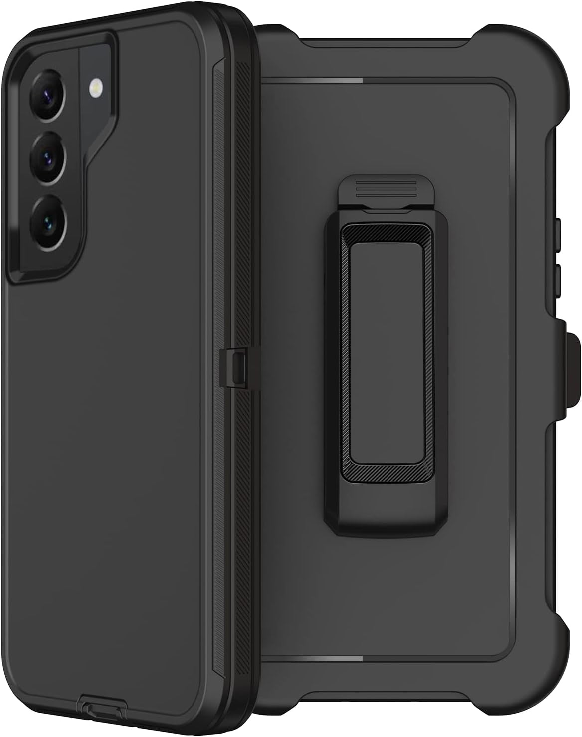 For Samsung Galaxy S22 plus Case with Belt Clip Holster, 2X Screen Protector, [Military Grade Protection] Heavy Duty Full Body Shockproof Rugged Protective Cover for Samsung S22 plus 5G (Black)