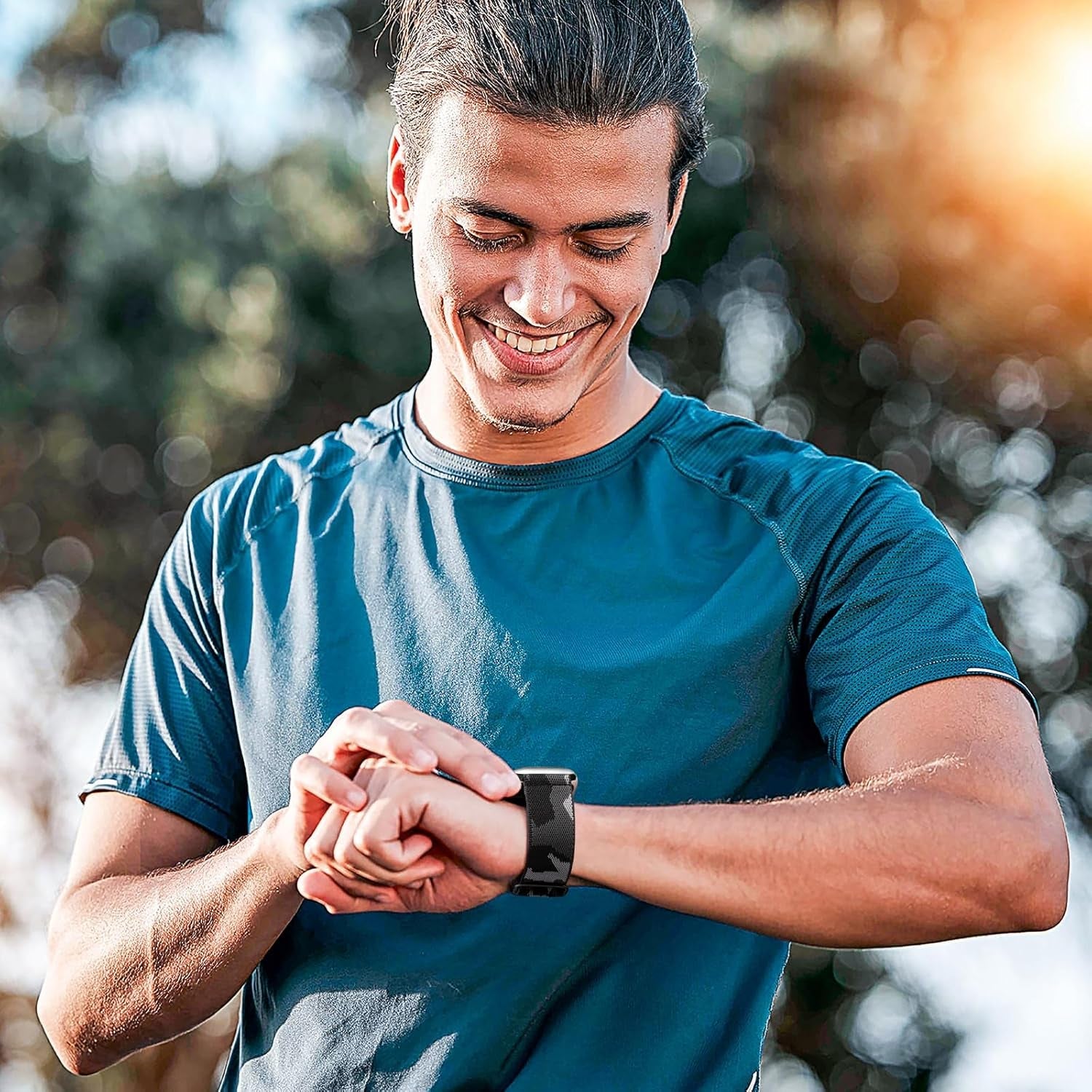 10 Pack Stretchy Nylon Solo Loop Bands Compatible with Apple Watch 49Mm 45Mm 44Mm 42Mm 41Mm 40Mm 38Mm for Men Women, Adjustable Soft Elastic Straps for Iwatch Ultra 2/Ultra Series 9/8/7/6/5/SE