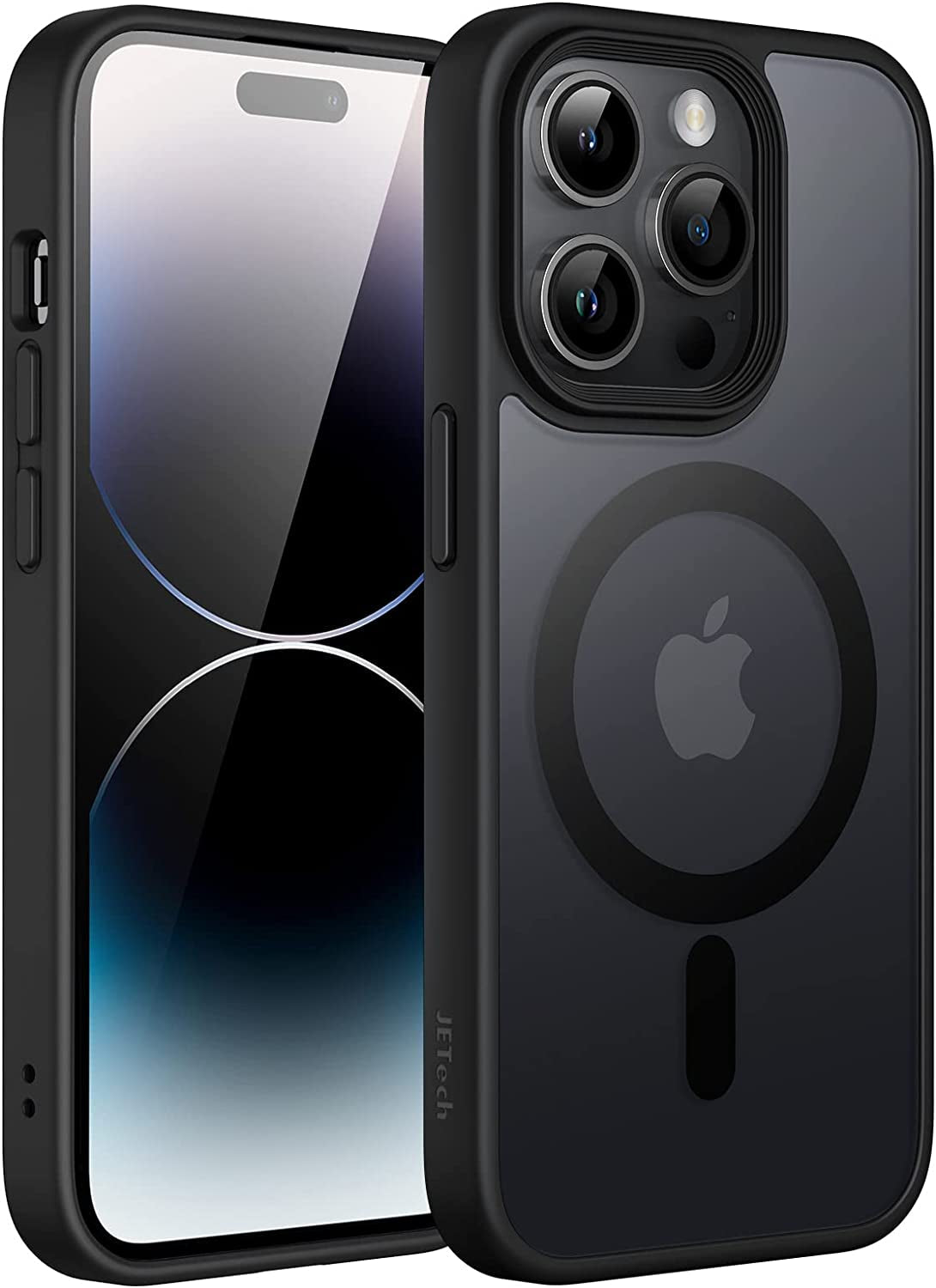 Jetech Magnetic Case for Iphone 14 Pro Max 6.7-Inch Compatible with Magsafe, Translucent Matte Back Slim Shockproof Phone Cover (Silver)  JETech Black  