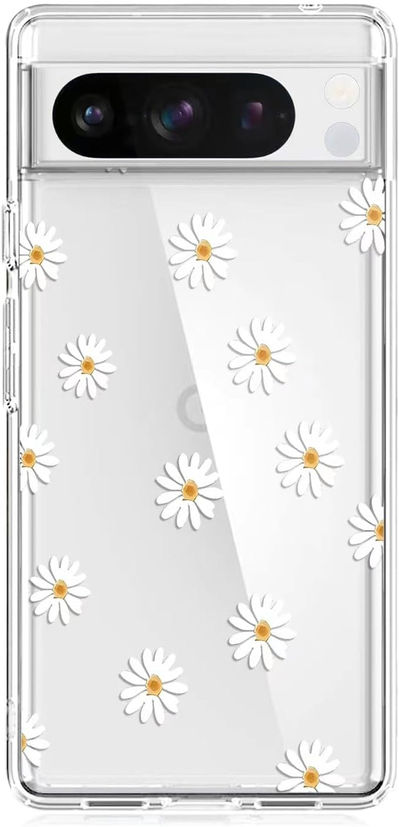Sunflower Case Compatible with Pixel 8 Pro,Cute Floral Flower Pattern Ultra Slim Fit Cover for Women Girls,Not Yellowing Soft TPU Clear Silicone Shockproof Protective Case for Pixel 8 Pro  Yivenbarity Daisy Google Pixel 8 Pro 