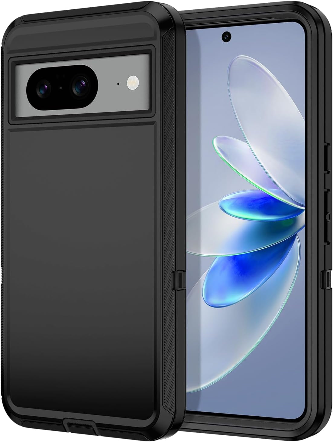 Hucasok for Google Pixel 8 Case Shockproof Rugged Full Body Protection Scratch Resistant Heavy Duty Dust/Drop Proof 3-Layer Durable Cover Case for Google Pixel 8 6.2 Inch,Navy Blue  Hucasok Black Google Pixel 8 6.2 Inch 