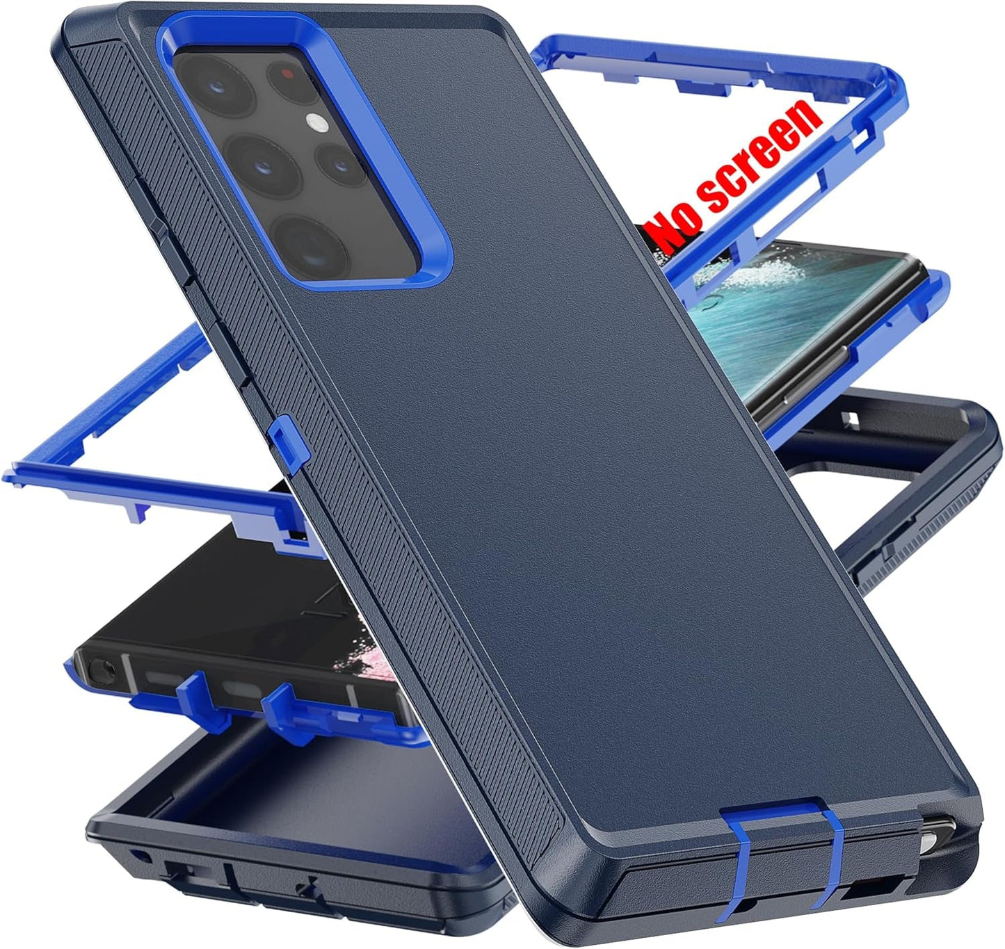 AYMECL for S22 Ultra Case,Samsung S22 Ultra Case [Military Grade] 3 in 1 Full Body Shockproof Dust/Drop Proof Heavy Duty Protection Cover,For Samsung Galaxy S22 Ultra 6.8 Inch,Pink+Wine Red