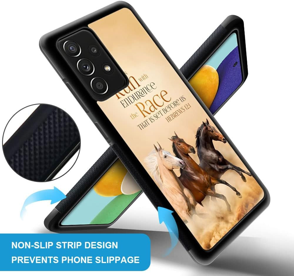 Compatible with Samsung Galaxy A53 5G Case,Christian Positive Quotation Horse Slim Soft Shockproof for Women Girls Boys Protective Cover for Samsung Galaxy A53 5G