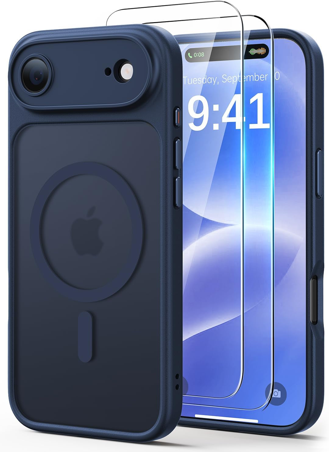 JJL for Iphone 17 Pro Case with 2 Pack Screen Protectors, Compatible with Magsafe, Full Camera Protection, Translucent Matte Magnetic Phone Cover, Deep Blue