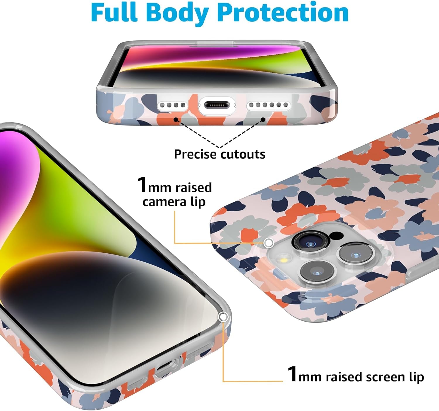 Casely Iphone 15 Pro Case | Field of Flowers | Pastel Floral | Classic Case | Compatible with Magsafe and Action Button  Casely   