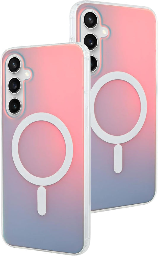 AIGOMARA Designed for Samsung Galaxy S23 FE Case [Compatible with Magsafe] [Fluorescent Iridescent Color] Slim Shockproof Translucent Matte Protective Phone Case for Women Girls 6.4 Inch