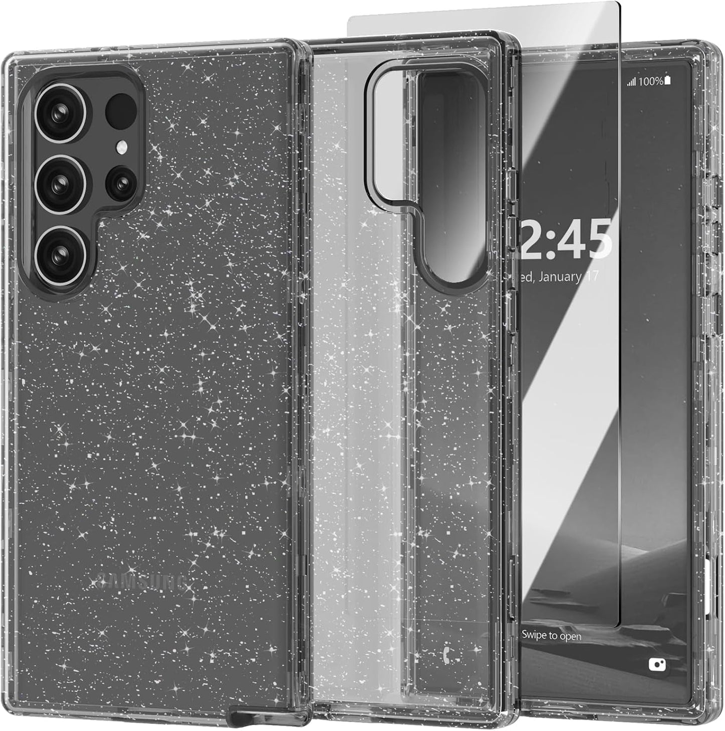 ACKETBOX for Samsung Galaxy S23 Ultra Case,Glitter Clear Case S23 Ultra,Shockproof Bumper Protective Phone Cover,Designed for Samsung Galaxy S23 Ultra 5G 6.8 Inch（Clear Bling）