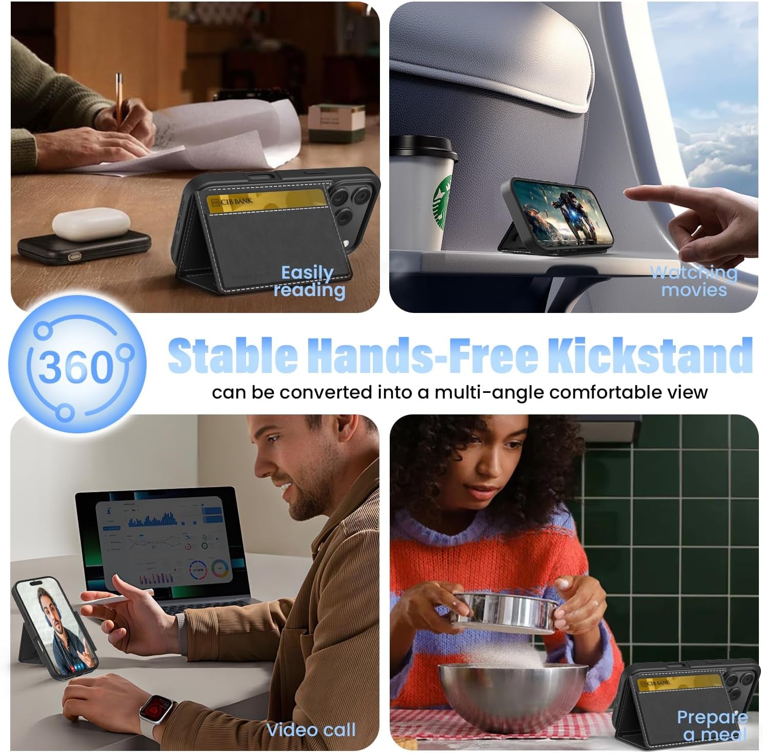 Designed for Iphone 17 Pro Max Case Wallet with Card Holder, [Magnetic Clasp Cover] [RFID Blocking Leather Protection] Shockproof Women Men Cases 6.9 Inch for Apple 17 Pro Max, Black