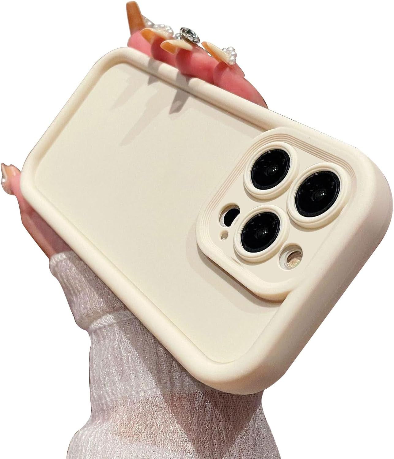 Aitipy Compatible with Iphone 13 Pro Max Case, Slim Soft Gel Rubber TPU Material, Full Camera Protection, Shockproof Protective Phone Case for Women Girls Boys (Red Wine)  Aitipy White Iphone 13 Pro Max 