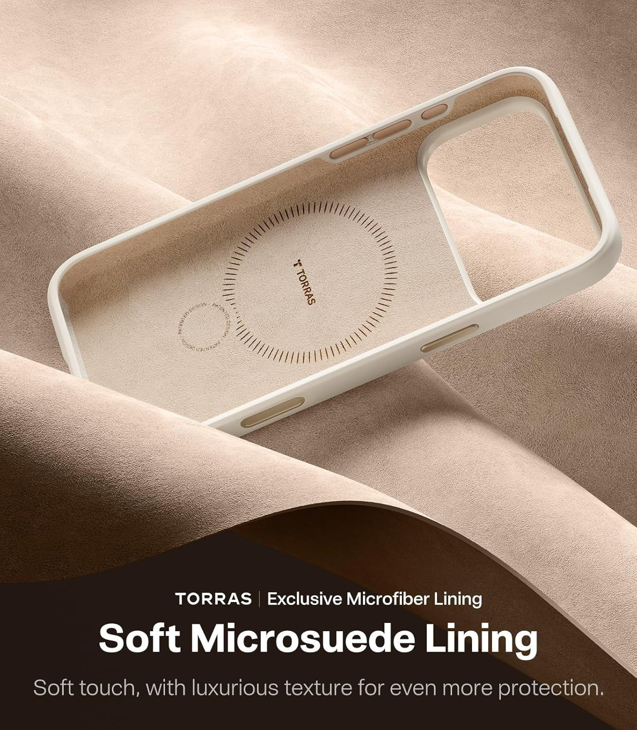 TORRAS Ostand Q3 Silicone for Iphone 17 Pro Max Case, Fit for Magsafe, 360 Spin Stand, Soft Liquid Silicone Cozy Grip, Camera Control, Protective Case for Iphone 17 Pro Max for Women, Ivory Gold