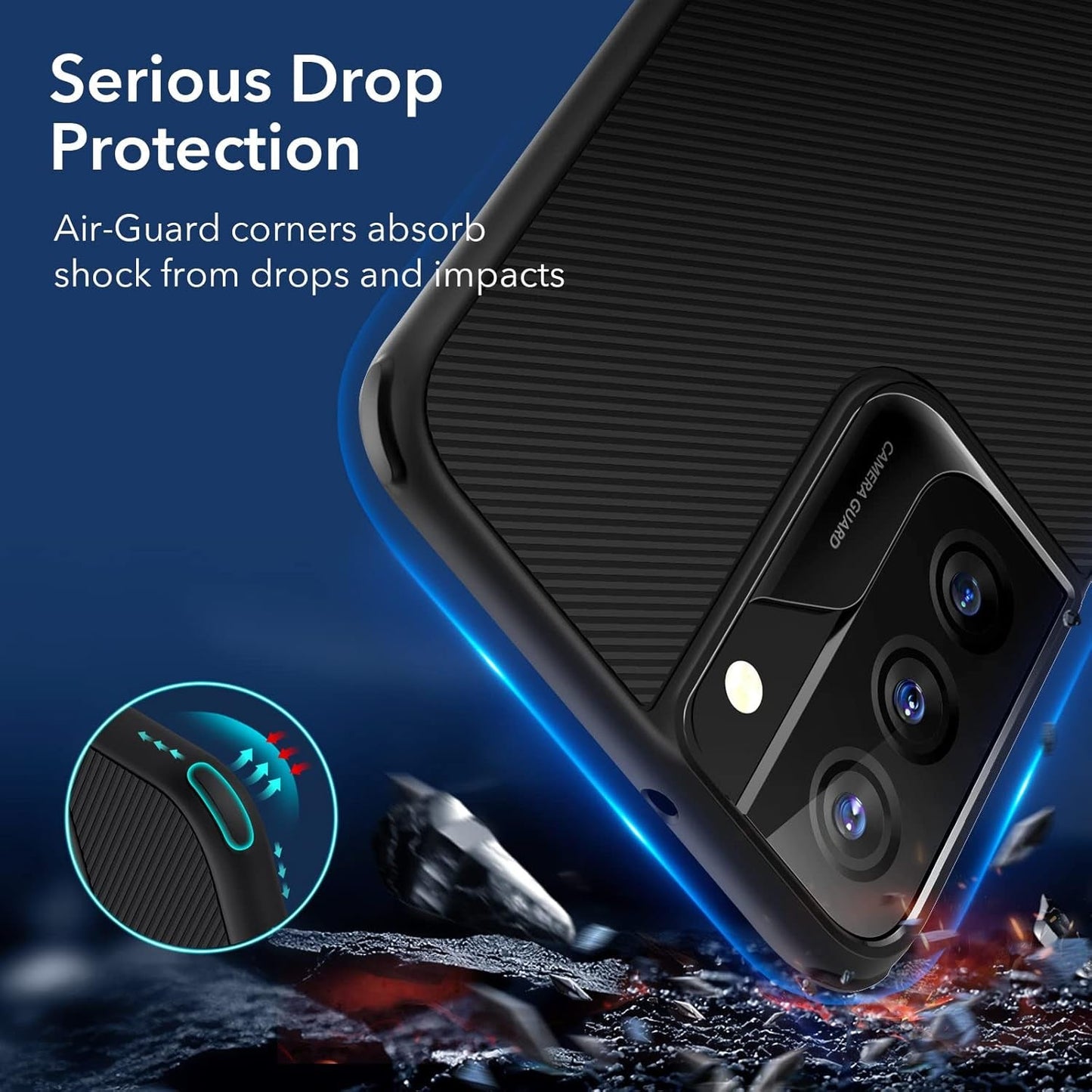 ESR Metal Kickstand Case Compatible with Samsung Galaxy S22 (6.1 Inch) (2022), Versatile Patented Kickstand, Slim Flexible Back Cover, Black