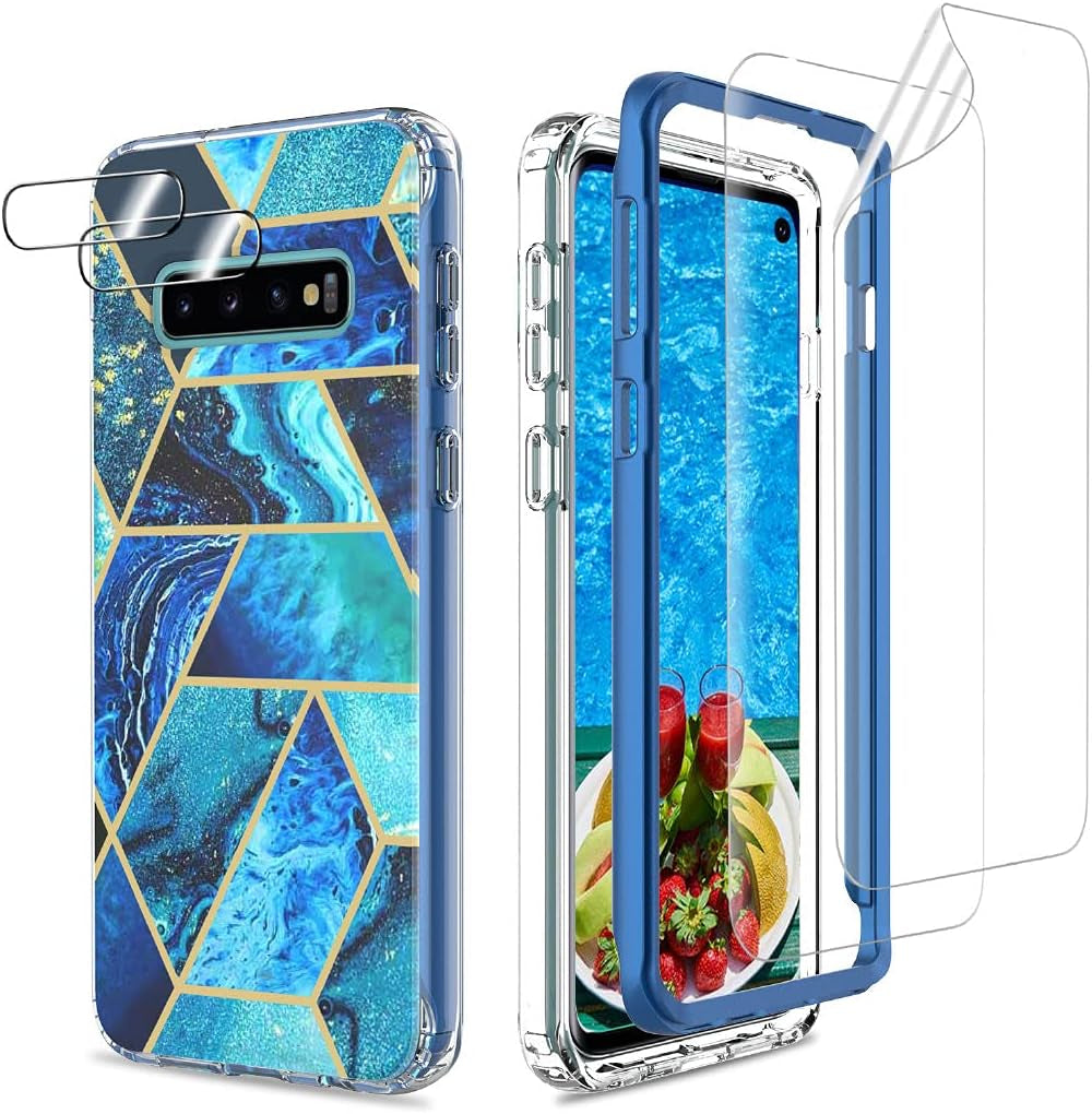 For Samsung Galaxy S22 Ultra Case with Screen Protector, 360 Rotate Ring Kickstand [Work with Magnetic Car Mount], Military Grade Shockproof Phone Case for Samsung S22 Ultra 6.8 Inch, Turquoise