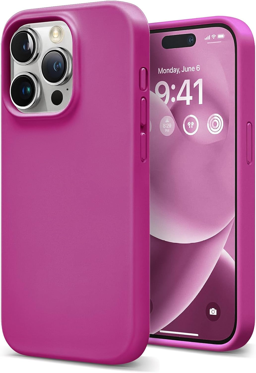 Coolfrog for Iphone 15 Pro Case, Compatible with Magsafe, 6.1" Silicone Shockproof Military-Grade Protection, Magnetic Phone Case for Men Women, Clove Purple  CoolFrog Violet Red  