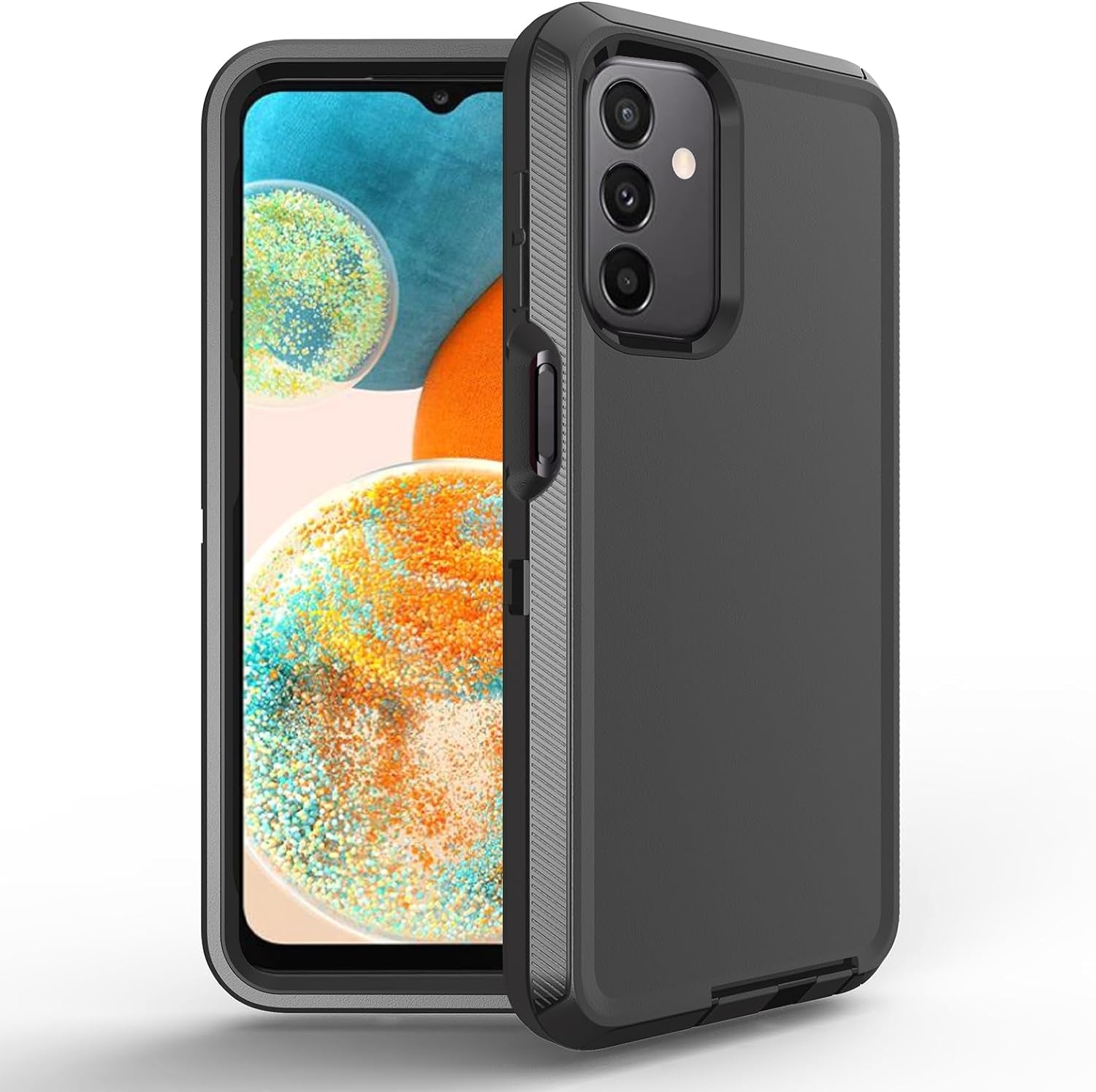 Anloes Case for Samsung Galaxy A53 5G, Galaxy A53 5G Phone Case Heavy Duty Shockproof Dustproof Rugged Defender Protective, 3 in 1 Bumper Cover for A53 5G Purple(Without Screen Protector)