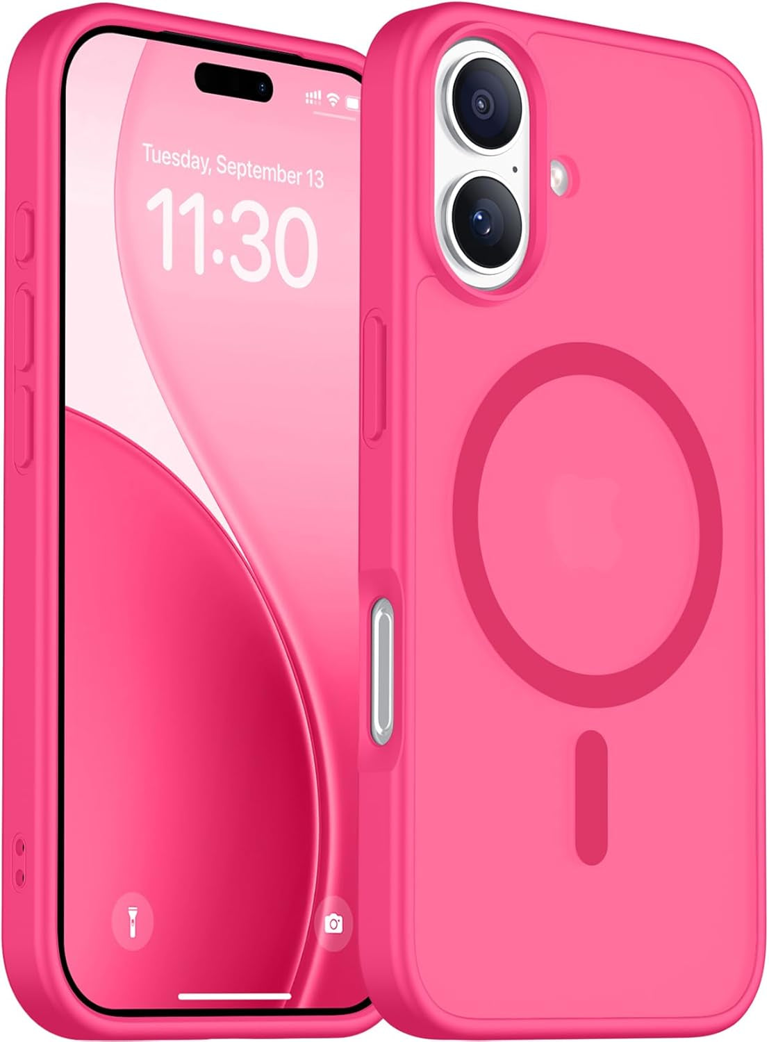 Red2Fire Designed for Iphone 17 Case Magnetic, (Compatible with Magsafe) (Military Grade Drop Protection) Translucent Matte Shockproof Phone Case for Iphone 17 6.3"-Black