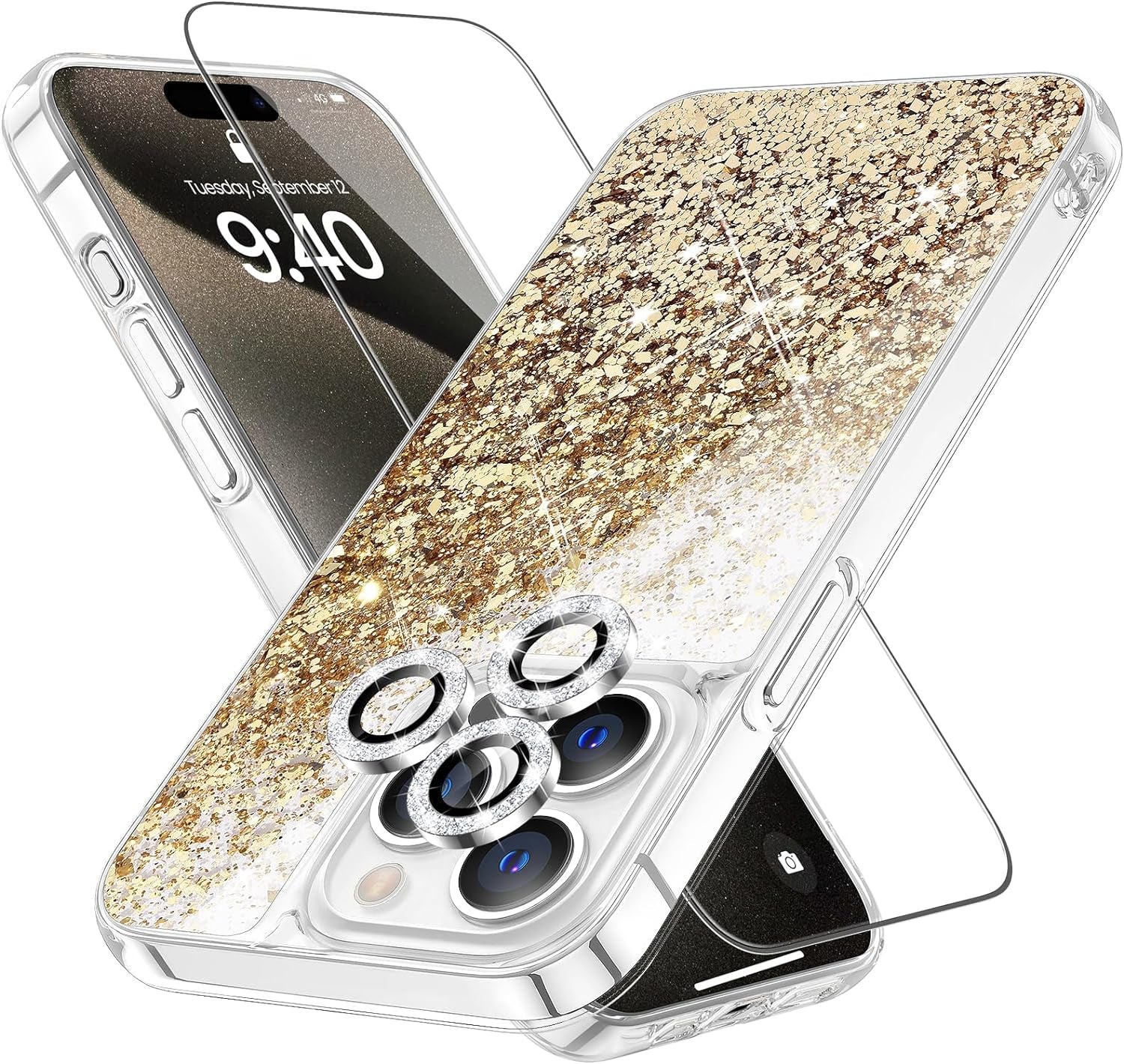 Caka for Iphone 14 Pro Case, Iphone 14 Pro Case Glitter Christmas for Women Girls Girly Bling Sparkle Flowing Floating Snowflake Quicksand Clear Phone Case Cover for Iphone 14 Pro 6.1 Inch Snowman  Caka   