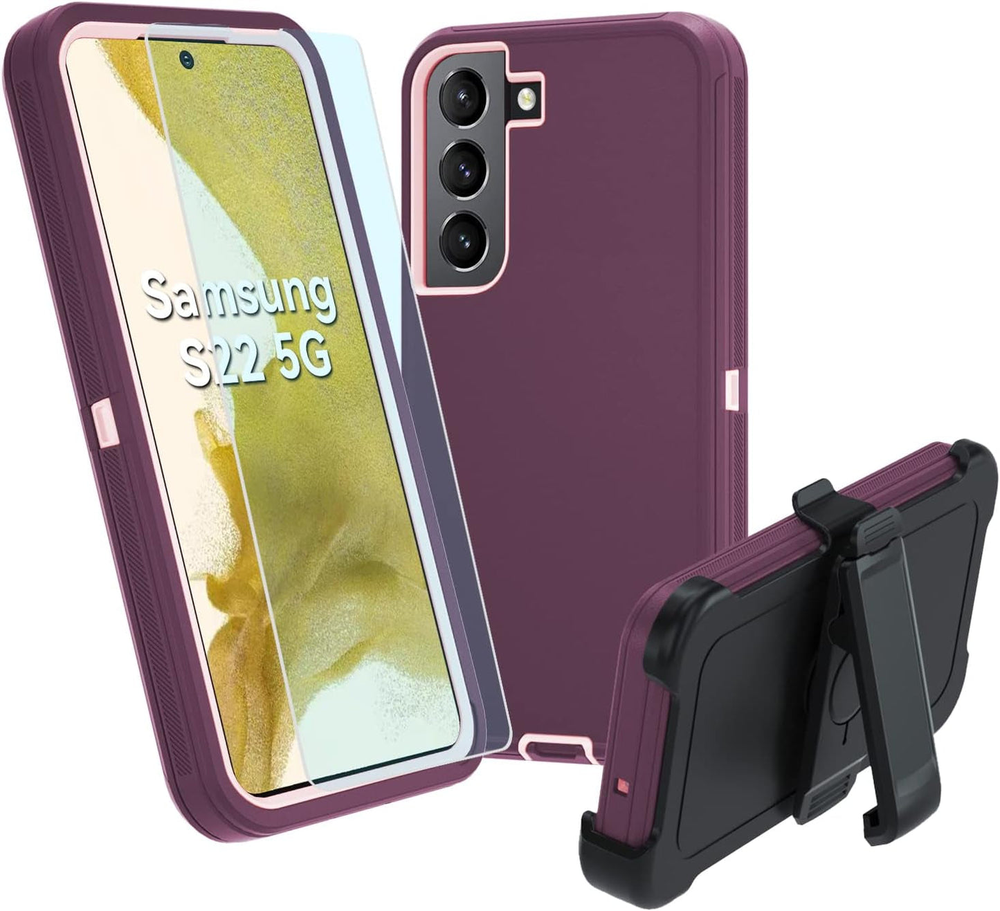 For Galaxy S22 5G Case,Samsung S22 Heavy Duty Case,[Military Grade Protective ],[Shockproof] [Dropproof] [Dust-Proof], Compatible with Samsung Galaxy S22 5G (Gray/Skyblue)