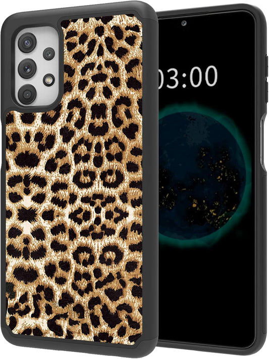 Galaxy A32 5G Case,For Samsung Galaxy A32 5G Case 6.5 Inch Dual Layer Hybrid Hard PC + Soft TPU Full Body Shockproof Protective Phone Case Cover for Samsung A32 5G 2021 - Leopard Print