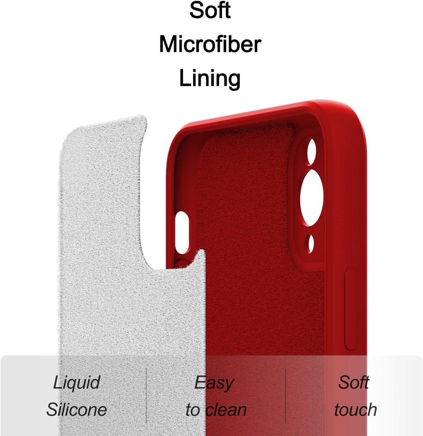 For Samsung Galaxy A53 5G Case, Thin Liquid Silicone Case,Shockproof,Slim Thin Phone Case for Galaxy A53 5G, Full Body Screen Camera Protective Cover-Red 2-Sam A53-03