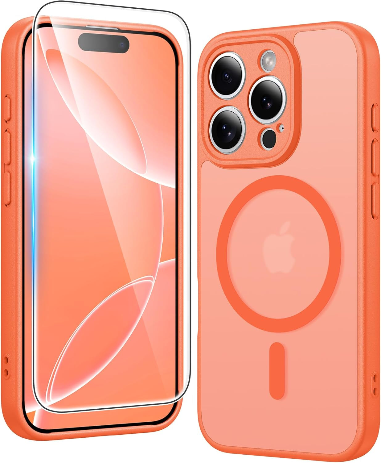 FNTCASE for Iphone 17 Pro-Max Case: Clear Magnetic Phone Cases with Screen Protector Compatible with Magsafe Slim anti Yellowing Rugged Shockproof Protective Transparent Cell Cover (A-Clear)