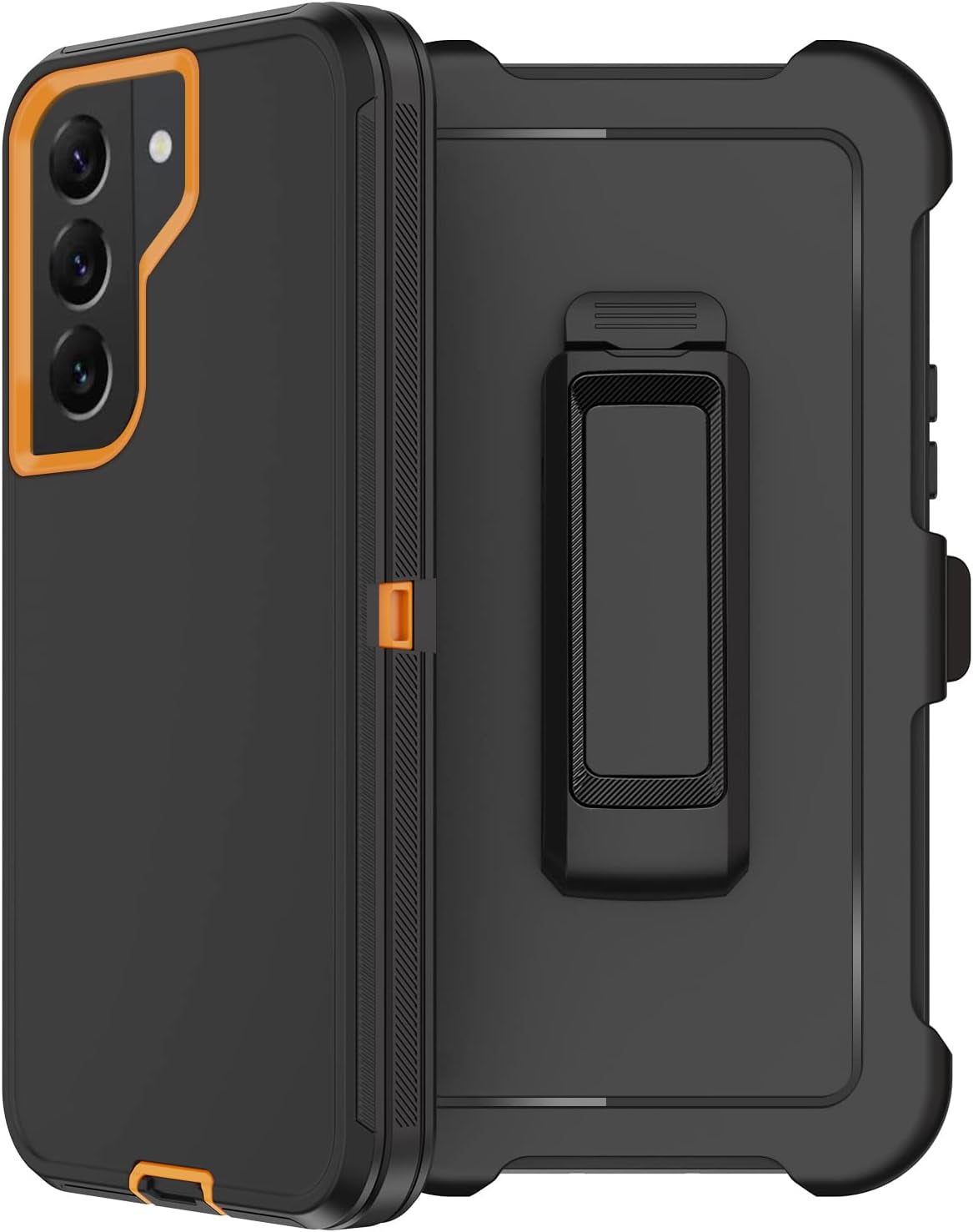 For Samsung Galaxy S22 Case with Belt Clip Holster, 2X Screen Protector, [Military Grade Protection] Heavy Duty Full Body Shockproof Dust-Proof Rugged Protective Cover for Samsung S22 5G (Red)