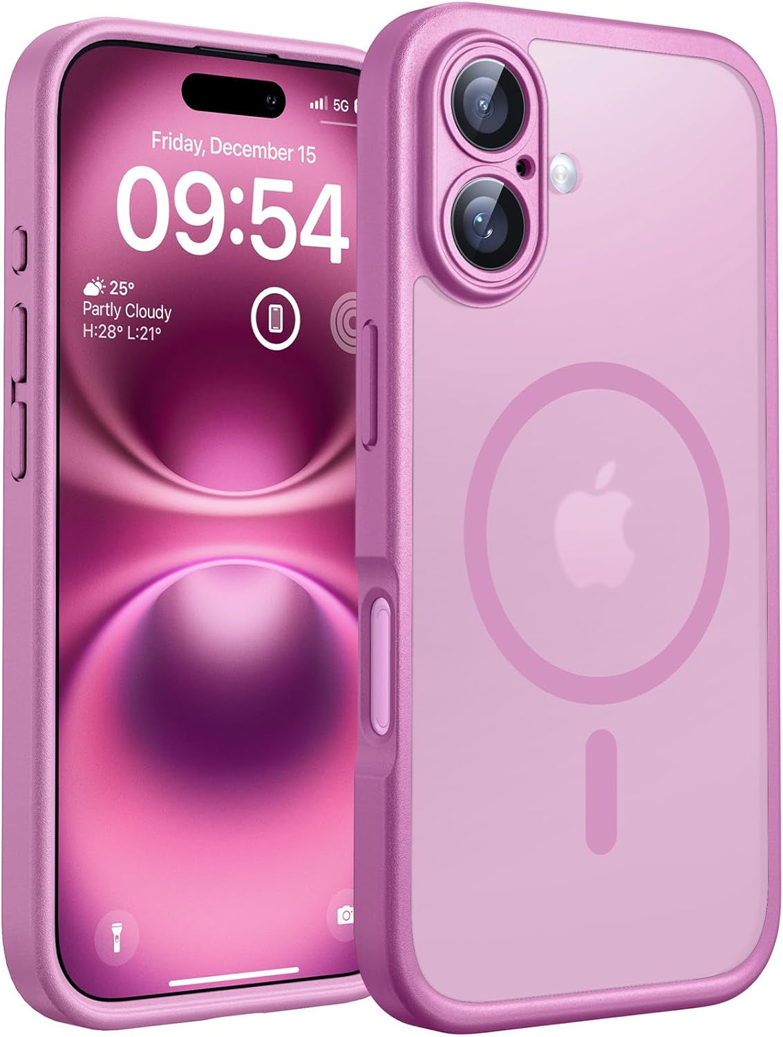 TOCOL for Iphone 17 Pro Case, Compatible with Magsafe, Full Camera Protection, Built-In Magnetic Ring, Drop Protection, Translucent Matte Phone Case for Iphone 17 Pro 6.3 Inch (Black)