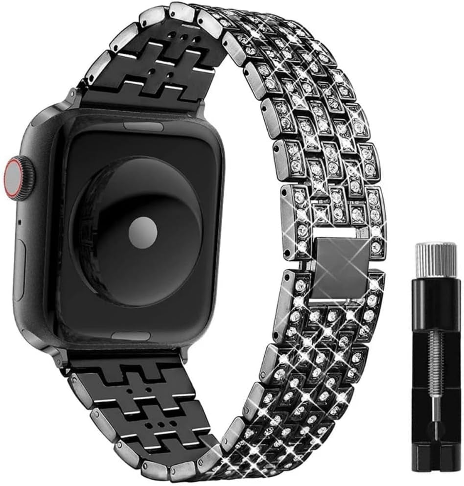Diamond Bracelet for Apple Watch Band 41Mm 40Mm Women Fashion Stainless Steel Strap Iwatch Ultra 2 49Mm 9 8 7 6 SE 5 4 45Mm 44Mm