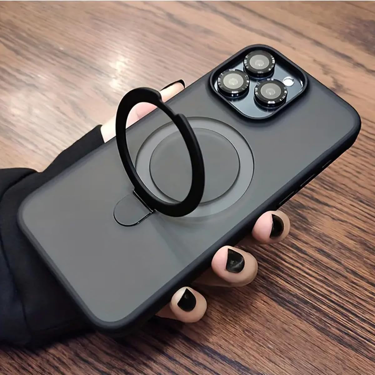 Faneiy Magnetic Ring Case for Iphone 13/14 Case Compatible with Magsafe Kickstand Invisible Bracket Matte Frosted Shockproof Cute Cellphone Cover for Iphone 13/14-6.1'' Black  Faneiy   