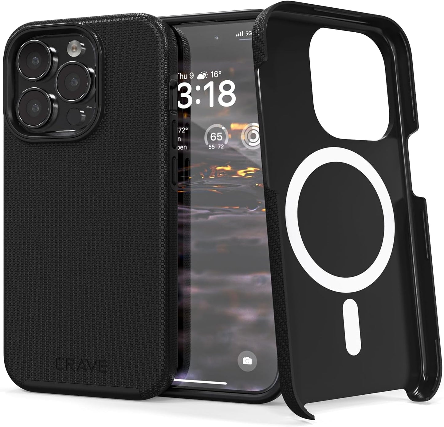 Crave Dual Guard for Iphone 15 Pro Case, Compatible with Magsafe Shockproof Protection Dual Layer Case for Apple Iphone 15 Pro (6.1") - Forest Green  Crave Black  