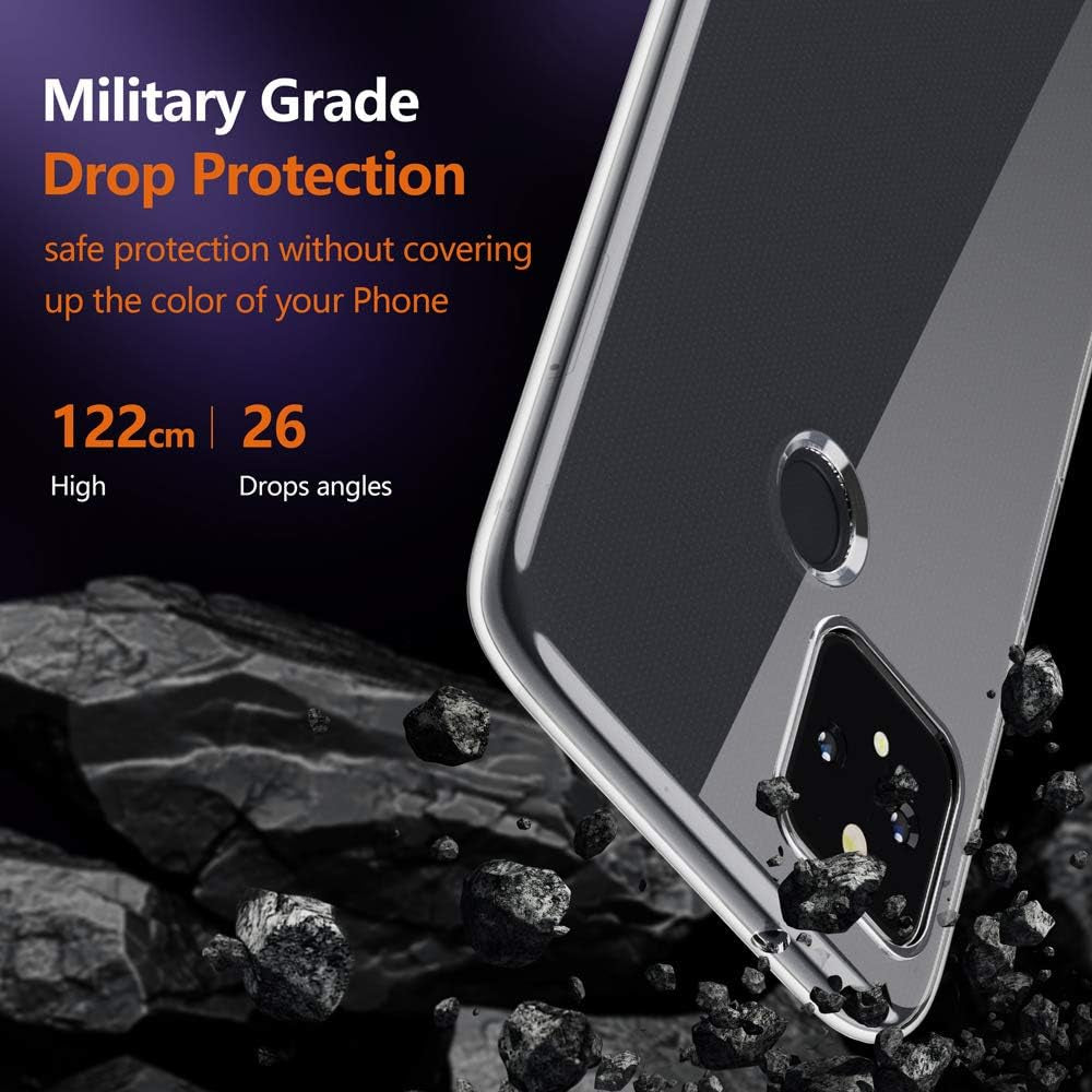 For Google Pixel 5 Clear Case,Slim Thin Soft Skin Silicone Flexible TPU Rubber Gel Lightweight Anti-Scratch Shockproof Protective Cases Cover for Google Pixel 5,Crystal Clear  KEEPCA   