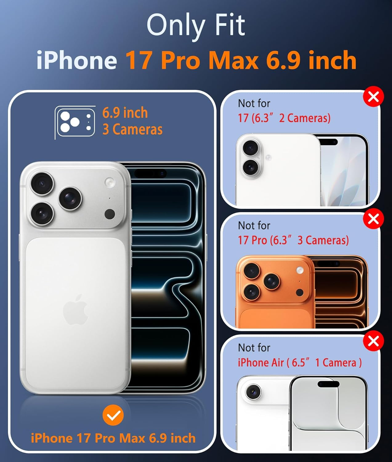 FNTCASE for Iphone 17 Pro-Max Case: Clear Magnetic Phone Cases with Screen Protector Compatible with Magsafe Slim anti Yellowing Rugged Shockproof Protective Transparent Cell Cover (A-Clear)