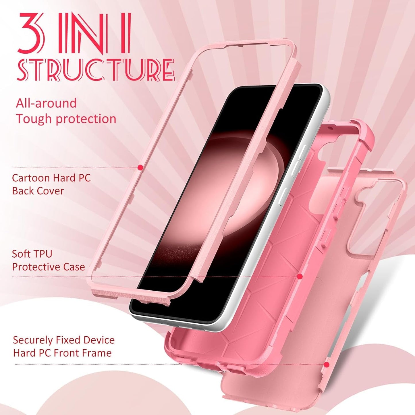 For Samsung Galaxy S22 Case Heavy Duty Protective Designer Strawberry Drop Tested Cute Cases for Men Women Girls Shockproof Protection Rugged Bumper Phone Cover for Galaxy S22 6.1"