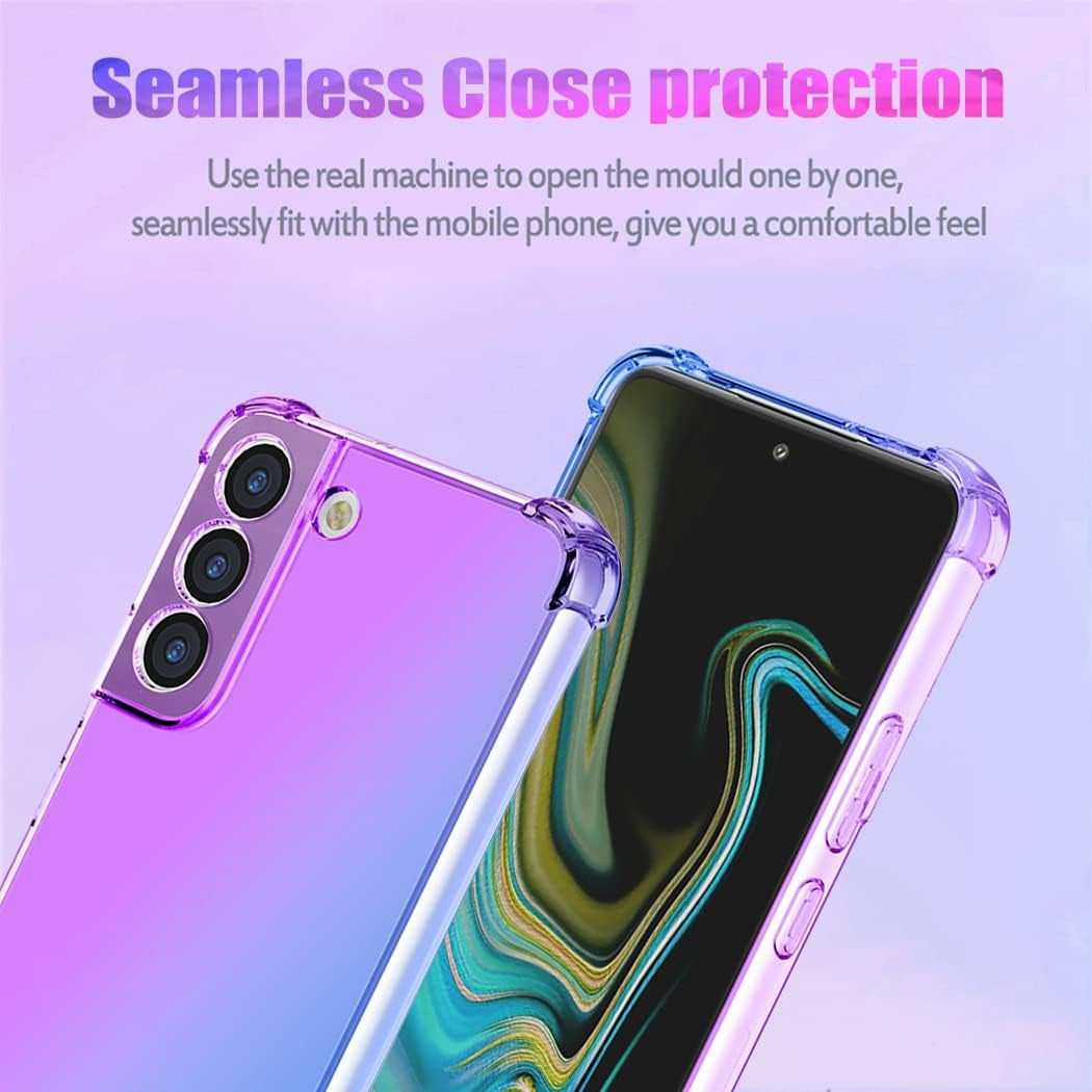 Case for Galaxy S22 plus Case, Samsung S22+ 5G Cute Case Girls, Gradient Slim anti Scratch Soft TPU Phone Cover Shockproof Protective Case for Samsung Galaxy S22 plus 5G (Purple/Blue)