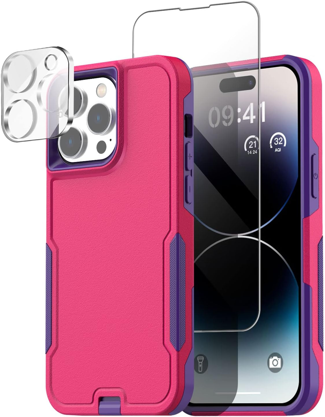 Aicase for Iphone 14 Pro Max Case with Glass Screen Protector+Camera Lens,Heavy Duty Drop Protection Full Body Rugged Shockproof Military Protective Tough Durable Cover for Iphone 14 Pro Max 6.7"_10  AICase   