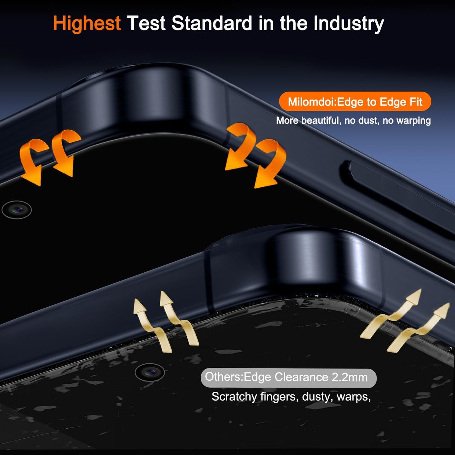 Milomdoi 3 Pack Privacy Screen Protector for Iphone 17 Pro Max [Phone Case Friendly] Accessories Private Film, 3 Pacs Tempered Glass Camera Lens Protector, with Mounting Frame for Apple anti Spy,Black