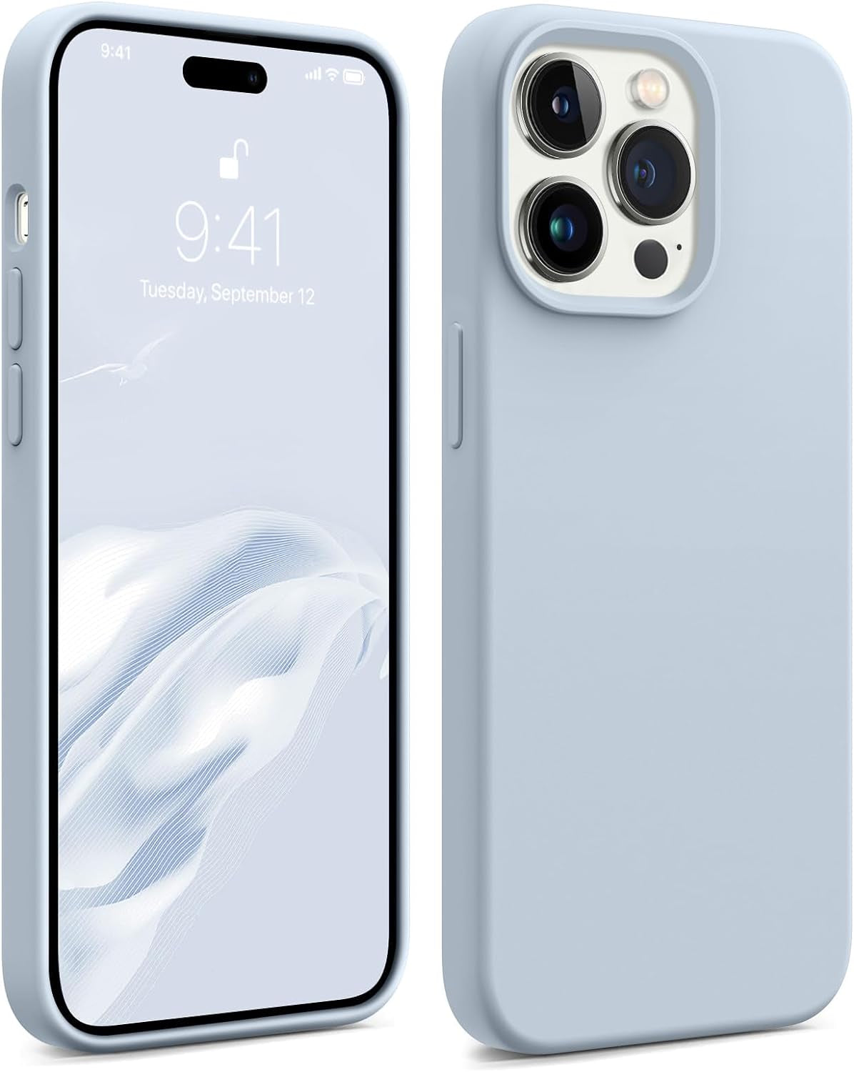 AOTESIER Shockproof Series Iphone 14 Pro Max Case, Silicone Ultra Slim Thin Cover, Full-Body Protective Phone Case for Iphone 14 Promax Case, 6.7 Inch, Chocolate  AOTESIER Baby Blue  