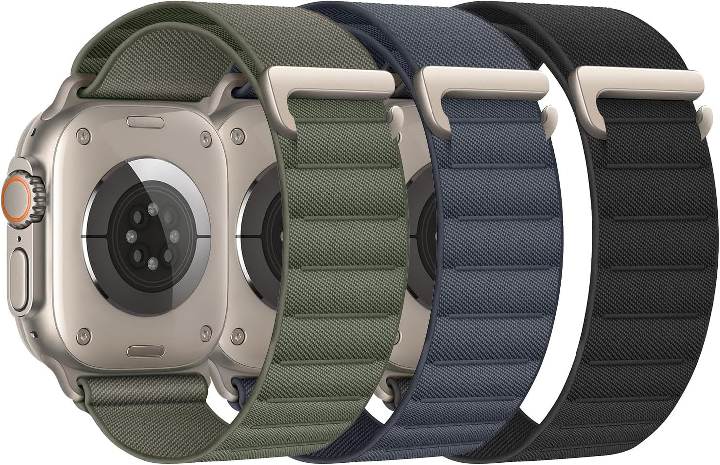 3 Pack Alpine Loop Compatible with Apple Watch Ultra 2/Ultra Band 49Mm 45Mm 44Mm 42Mm 41Mm 40Mm 38Mm for Men Women, Nylon Sport Loop Replacement Strap with C-Hook for Iwatch Ultra SE Series 9/8/7/6/5/4/3/2/1