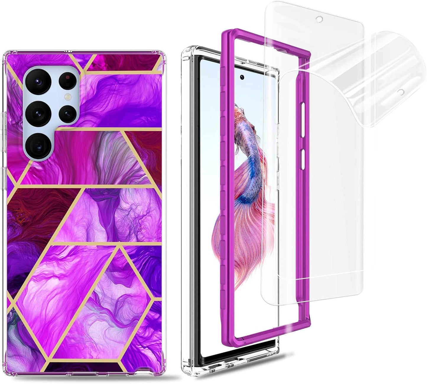 For Samsung Galaxy S22 Ultra Case with Screen Protector, 360 Rotate Ring Kickstand [Work with Magnetic Car Mount], Military Grade Shockproof Phone Case for Samsung S22 Ultra 6.8 Inch, Turquoise