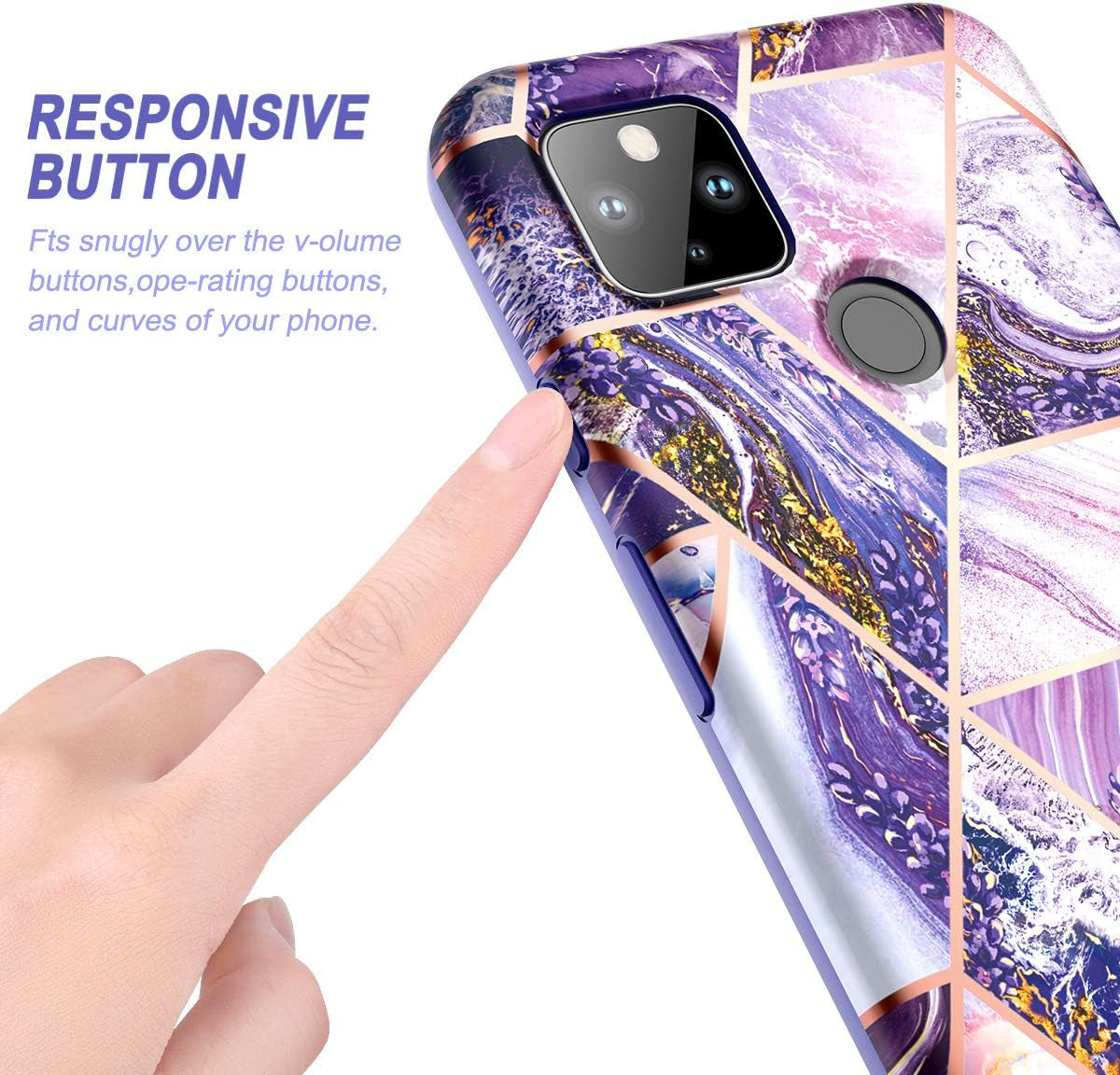 SURITCH Phone Case for Google Pixel 4A 5G 【NOT for 4G】, Front Cover with Built-In Screen Protector Full-Body Protection Shockproof TPU Bumper Protective Case for Girl Women Cute,Lavender  SURITCH   